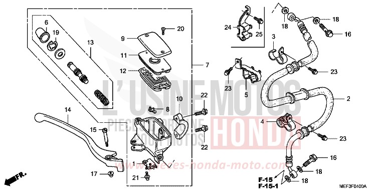 FRONT BRAKE MASTERCYLINDER for SW-T400 PURE BLACK (NH237) from 2009