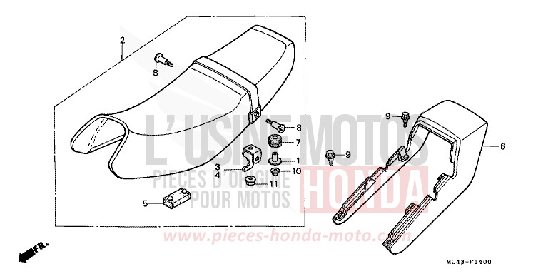 SEAT/SEAT COWL for CB450S BLACK (NH1) from 1986