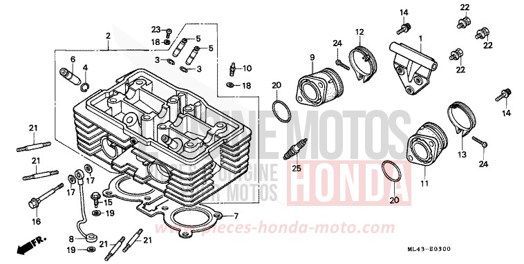 CYLINDER HEAD for CB450S CANDY ALAMOANA RED-U (R124) from 1986