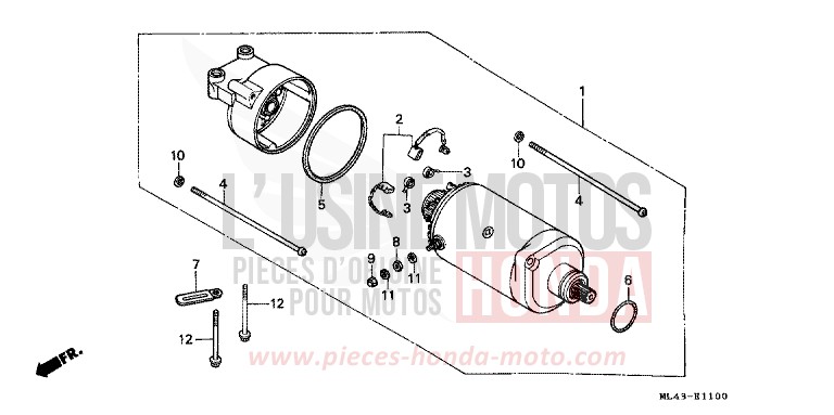STARTING MOTOR (CB350SG/CB450SG) for CB450S CANDY ALAMOANA RED-U (R124) from 1986