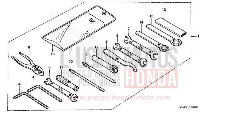 TOOLS for CB450S CANDY ALAMOANA RED-U (R124) from 1986