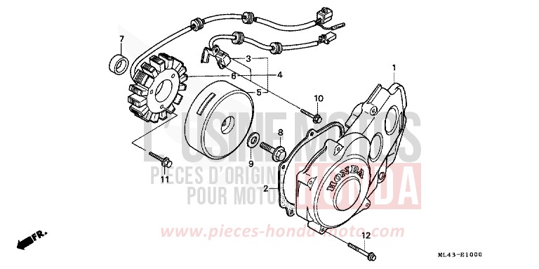 LEFT CRANKCASE COVER/ GENERATOR for CB450S STARLIGHT SILVER METALLIC (NH131) from 1986