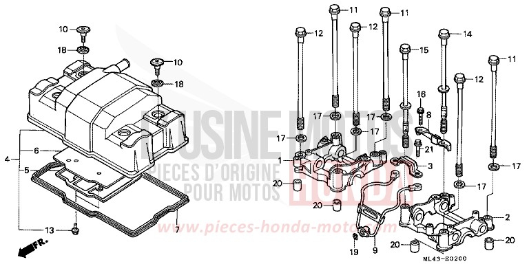 CYLINDER HEAD COVER for CB450S CANDY ALAMOANA RED-U (R124) from 1988