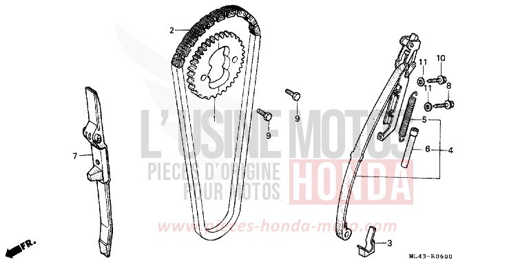 CAM CHAIN/TENSIONER for CB450S CANDY ALAMOANA RED-U (R124) from 1988