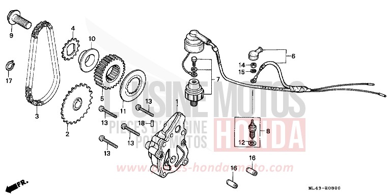 OIL PUMP for CB450S STARLIGHT SILVER METALLIC (NH131) from 1988