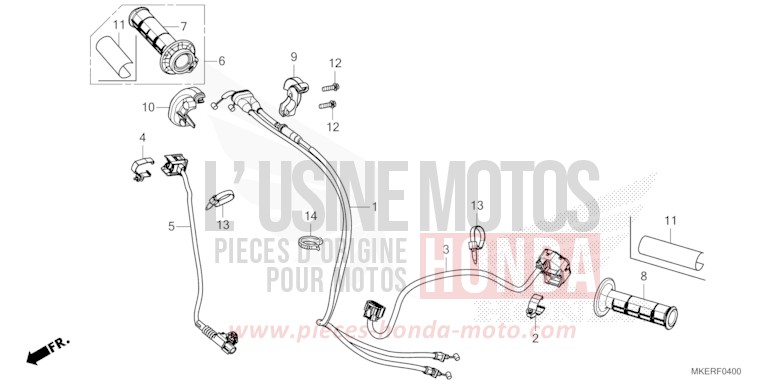 HANDLE SWITCH/CABLE for CRF450R EXTREME RED (R292) from 2025