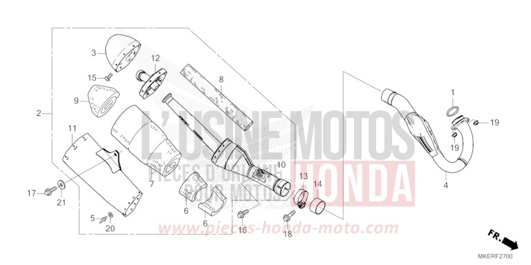 EXHAUST MUFFLER for CRF450R EXTREME RED (R292) from 2025