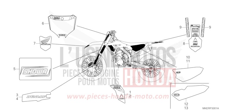 MARK (CRF450RWE) for CRF450R EXTREME RED (R292) from 2025