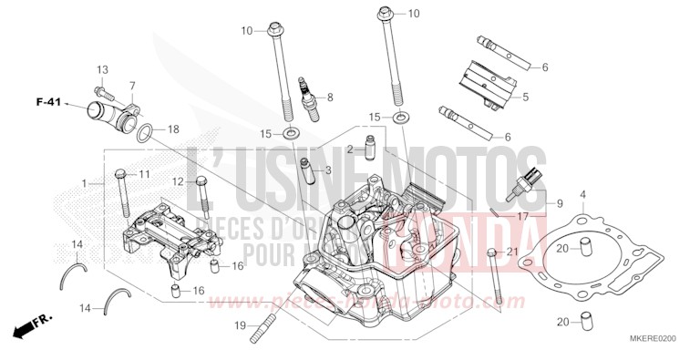 CYLINDER HEAD for CRF450R EXTREME RED (R292) from 2025