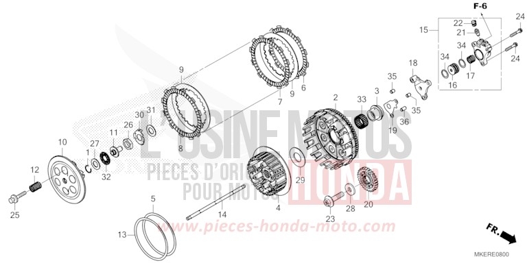 CLUTCH for CRF450R EXTREME RED (R292) from 2025