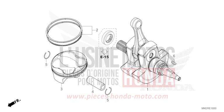 CRANKSHAFT/PISTON for CRF450R EXTREME RED (R292) from 2025