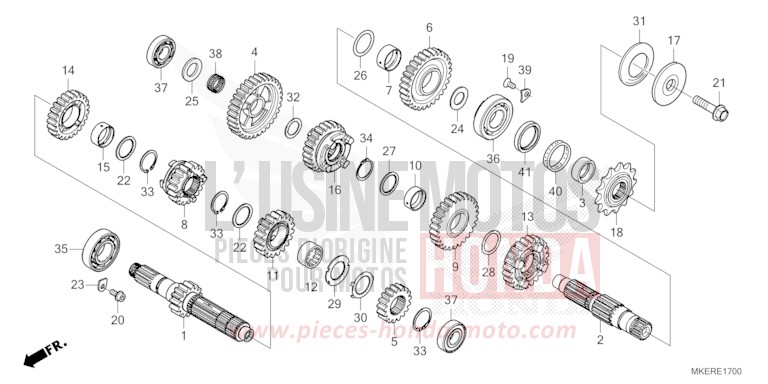 TRANSMISSION for CRF450R EXTREME RED (R292) from 2025