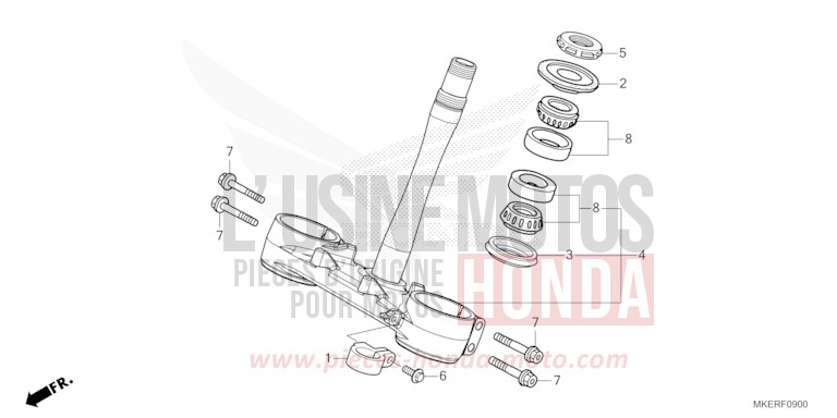 STEERING STEM for CRF450R EXTREME RED (R292) from 2025