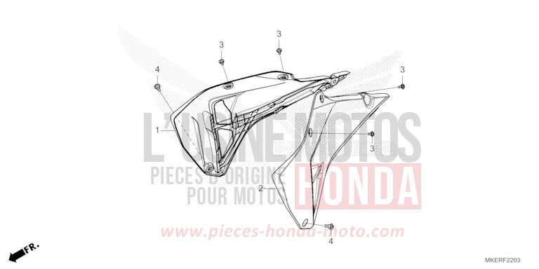 RADIATOR SHROUD (CRF450RXS) for CRF450R EXTREME RED (R292) from 2025
