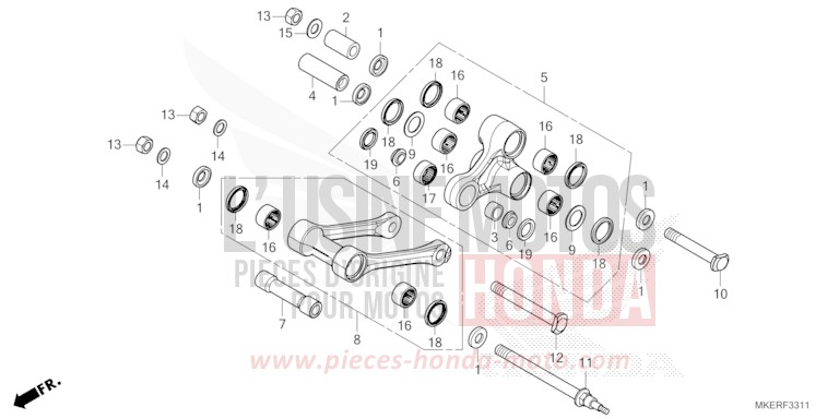 CUSHION ARM (CRF450RS/RWES/RXS) for CRF450R EXTREME RED (R292) from 2025