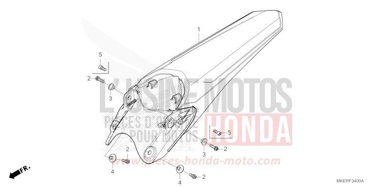 REAR FENDER for CRF450R EXTREME RED (R292) from 2025