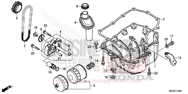 OIL PAN/OIL PUMP for CB500F PEARL HIMALAYAS WHITE (NHA87) from 2014