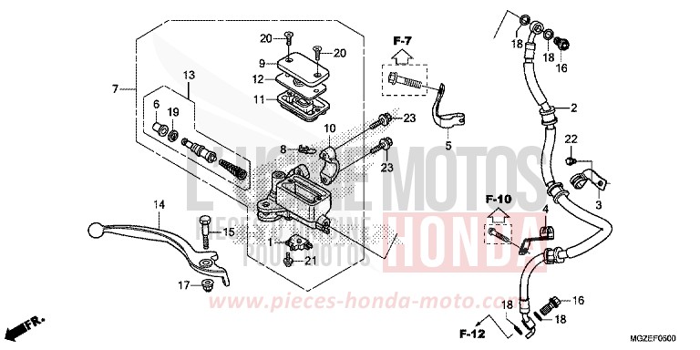FRONT BRAKE MASTER CYLINDER (STD) for CB500F PEARL HIMALAYAS WHITE (NHA87) from 2014