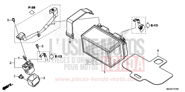 BATTERY for CB500F GRAPHITE BLACK (NHB01) from 2014