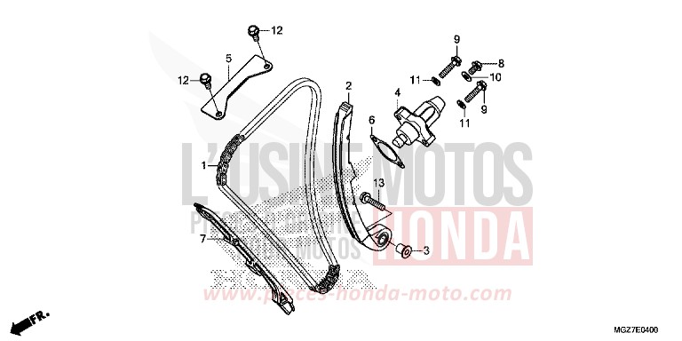 CAM CHAIN/TENSIONER for CB500X PEARL HIMALAYAS WHITE (NHA87) from 2013