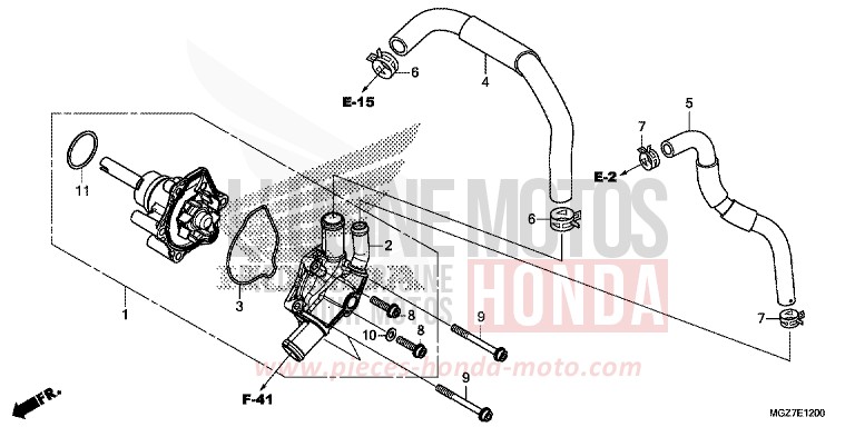 WATER PUMP for CB500X MAT GUNPOWDER BLACK METALLIC (NH436) from 2015