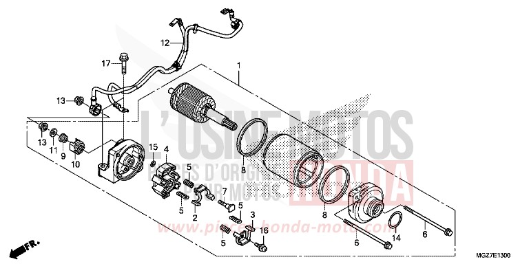 STARTER MOTOR for CB500X MAT PEARL SUMMIT WHITE (NHB57) from 2015