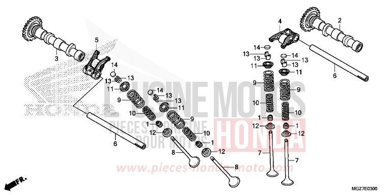 CAMSHAFT/VALVE for CB500X MILLENNIUM RED (R263) from 2015
