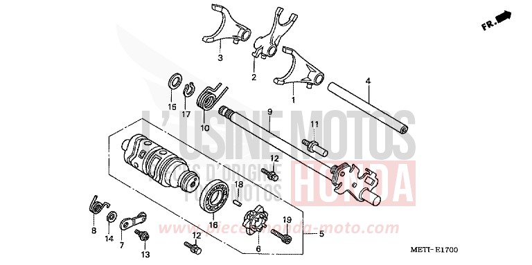 GEARSHIFT DRUM for CBF500 BLACK (NH1) from 2004