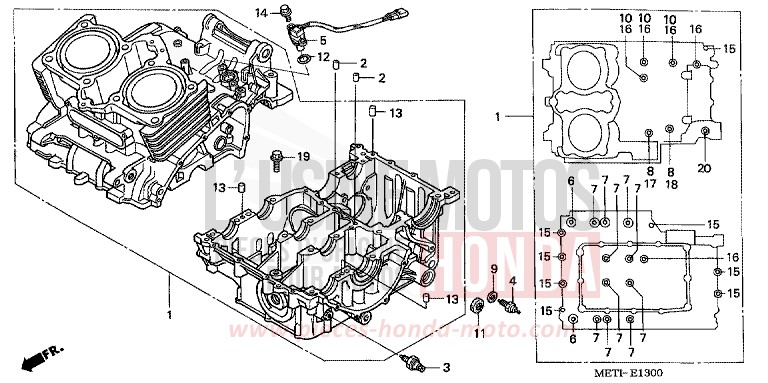 CRANKCASE for CBF500 FORCE SILVER METALLIC (NH411) from 2004