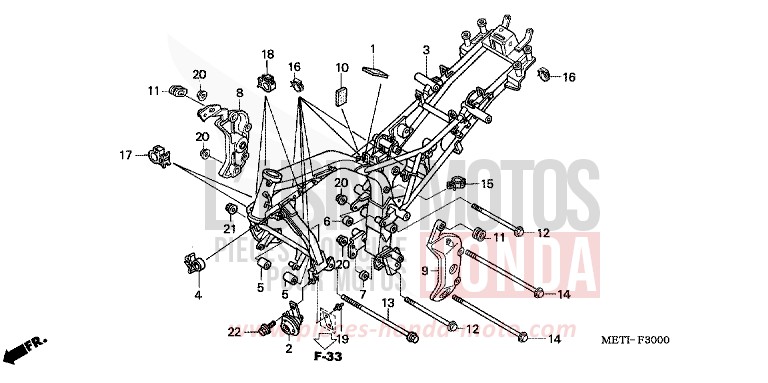 FRAME BODY for CBF500 FORCE SILVER METALLIC (NH411) from 2004