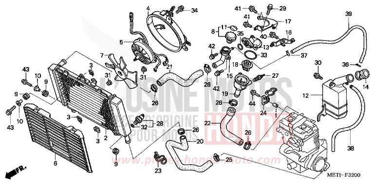 RADIATOR for CBF500 FORCE SILVER METALLIC (NH411) from 2004