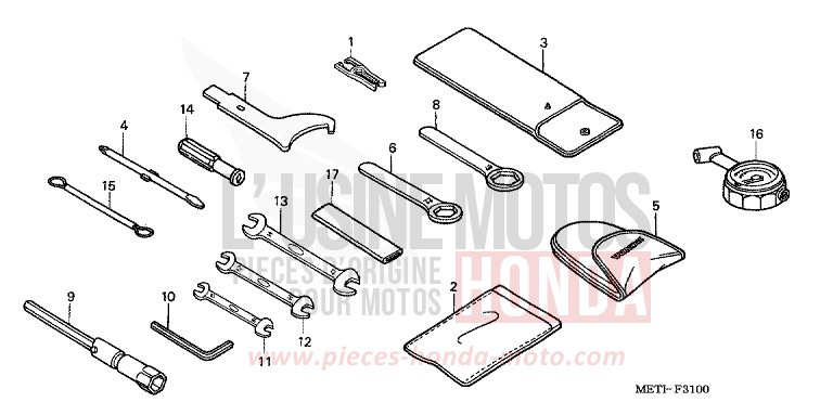 TOOLS for CBF500 EMERGENCY RED METALLIC (R311) from 2006