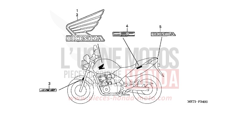MARK for CBF500 EMERGENCY RED METALLIC (R311) from 2006