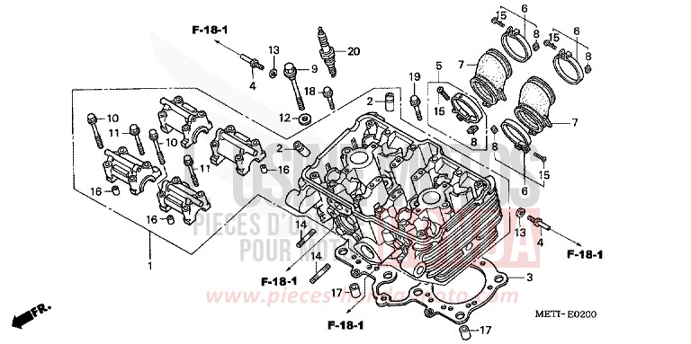CYLINDER HEAD for CBF500 INTERSTELLAR BLACK METALLIC (NHA12) from 2006
