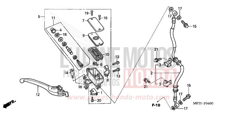 FR. BRAKE MASTER CYLINDER (CBF500) for CBF500 INTERSTELLAR BLACK METALLIC (NHA12) from 2006