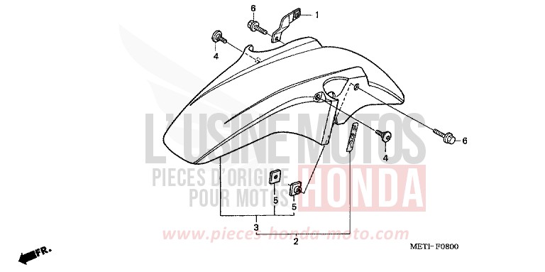 FRONT FENDER for CBF500 INTERSTELLAR BLACK METALLIC (NHA12) from 2006