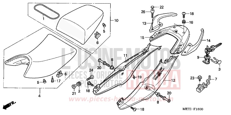 SEAT/SEAT COWL for CBF500 INTERSTELLAR BLACK METALLIC (NHA12) from 2006