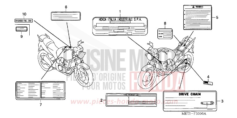 CAUTION LABEL for CBF500 INTERSTELLAR BLACK METALLIC (NHA12) from 2006