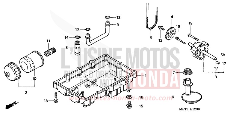 OIL PAN/OIL PUMP for CBF500 QUASAR SILVER METALLIC (NHA48) from 2006