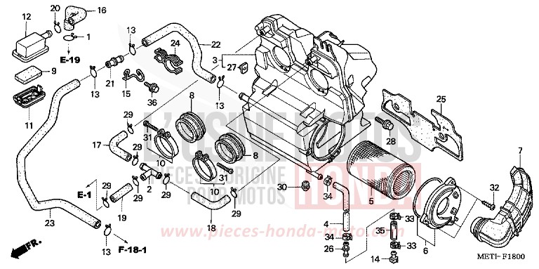 AIR CLEANER for CBF500 QUASAR SILVER METALLIC (NHA48) from 2006