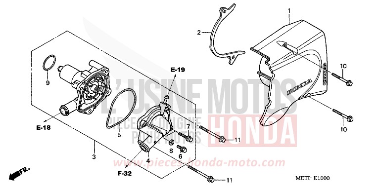 WATER PUMP for CBF500 BLACK (NH1) from 2004
