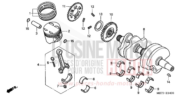 CRANKSHAFT/PISTON for CBF500 BLACK (NH1) from 2004