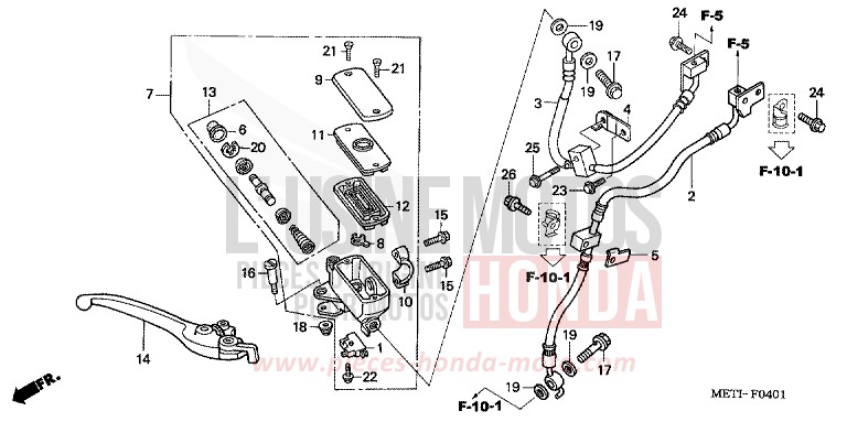 FR. BRAKE MASTER CYLINDER (CBF500A) for CBF500 BLACK (NH1) from 2004
