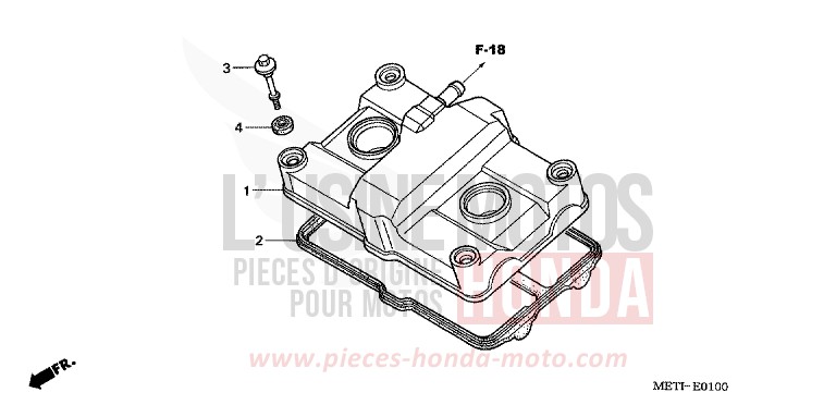 CYLINDER HEAD COVER for CBF500 CANDY XENON BLUE (PB324) from 2004