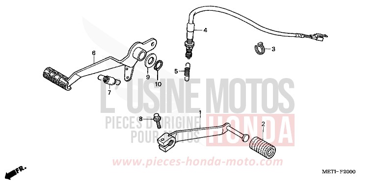 BRAKE PEDAL/ CHANGE PEDAL for CBF500 CANDY XENON BLUE (PB324) from 2004