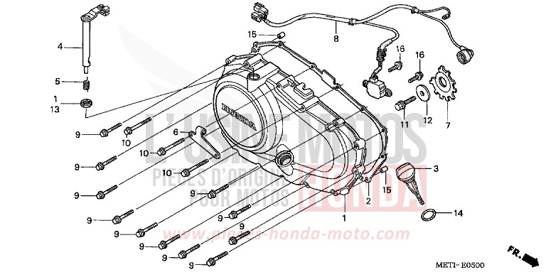 RIGHT CRANKCASE COVER for CBF500 FORCE SILVER METALLIC (NH411) from 2004