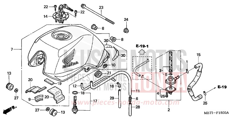 FUEL TANK for CBF500 FORCE SILVER METALLIC (NH411) from 2004