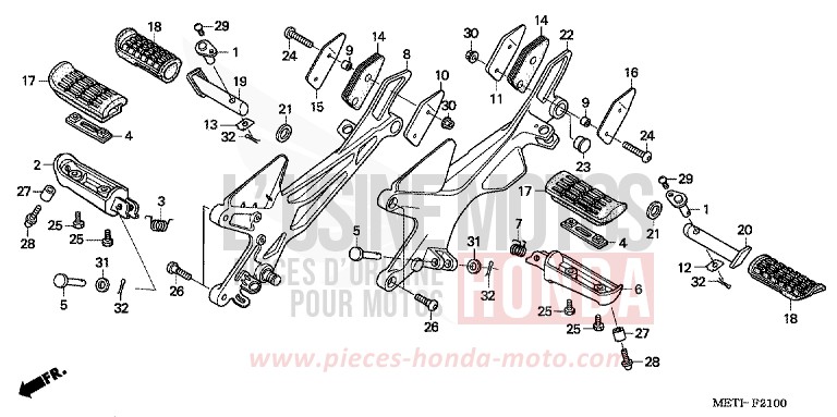 PEDANA per CBF500 FORCE SILVER METALLIC (NH411) del 2004