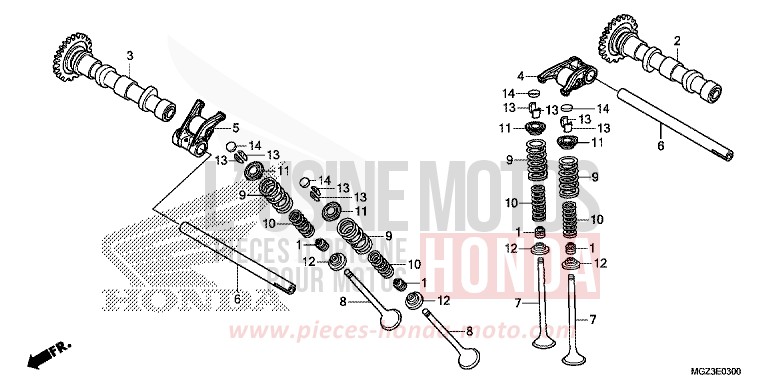 CAMSHAFT/VALVE for CBR500R GRAPHITE BLACK (NHB01) from 2013