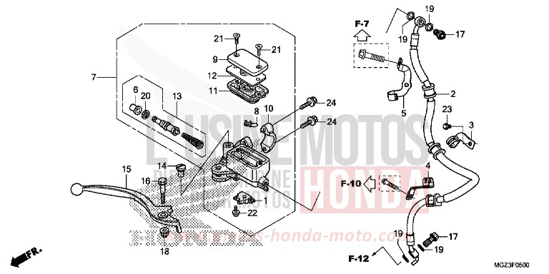 FRONT BRAKE MASTER CYLINDER (STD) for CBR500R GRAPHITE BLACK (NHB01) from 2013